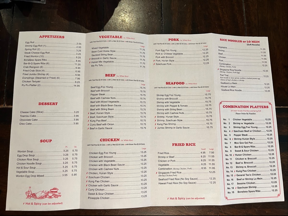 Menu Eastern Restaurant-1